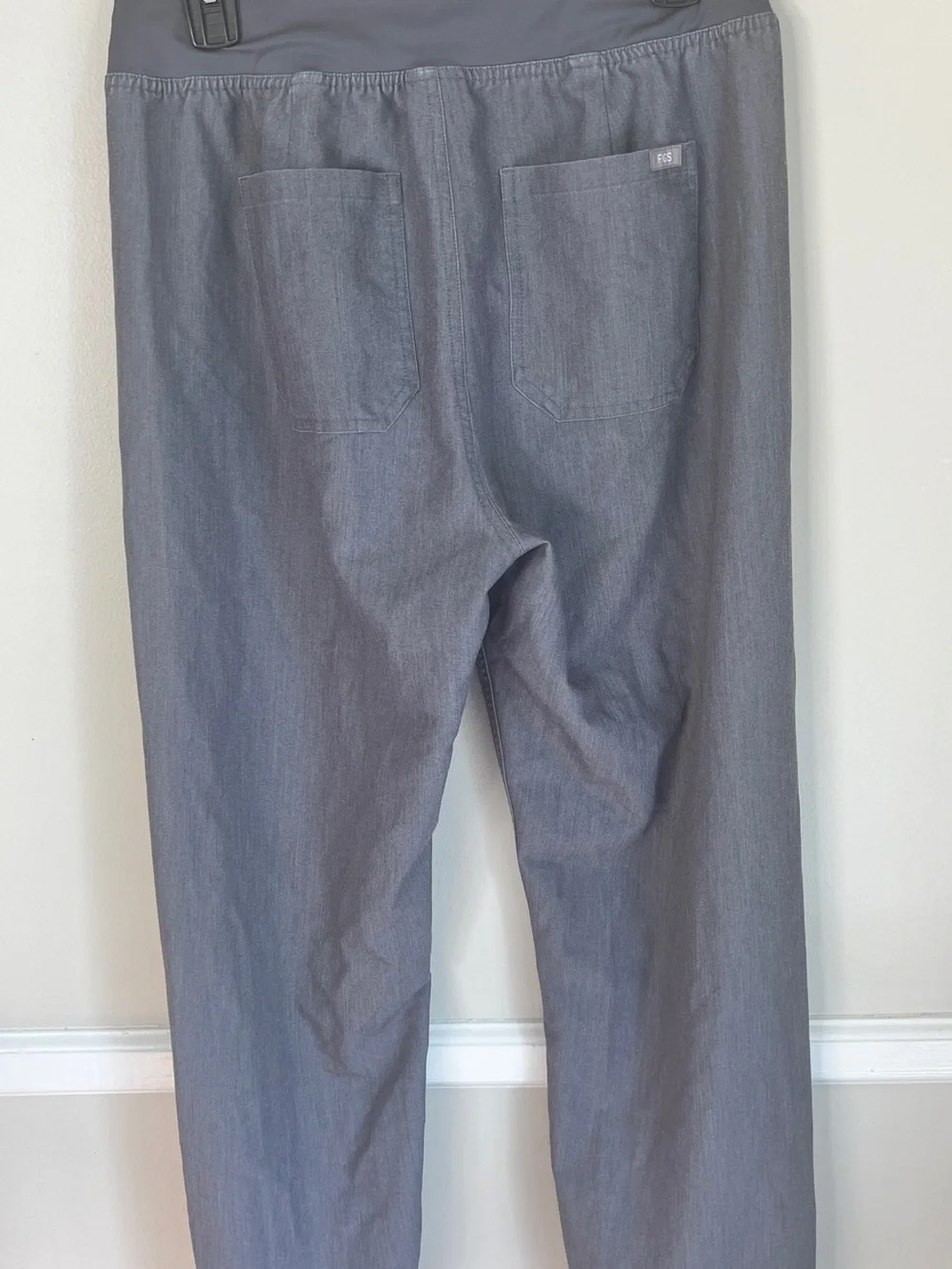 Figs Men's Gray Pants with Teal Drawcord